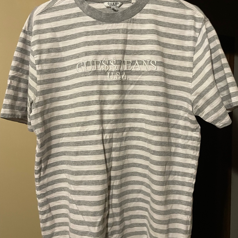 GUESS Jeans X asap rocky  Men's Gray Striped Shirt